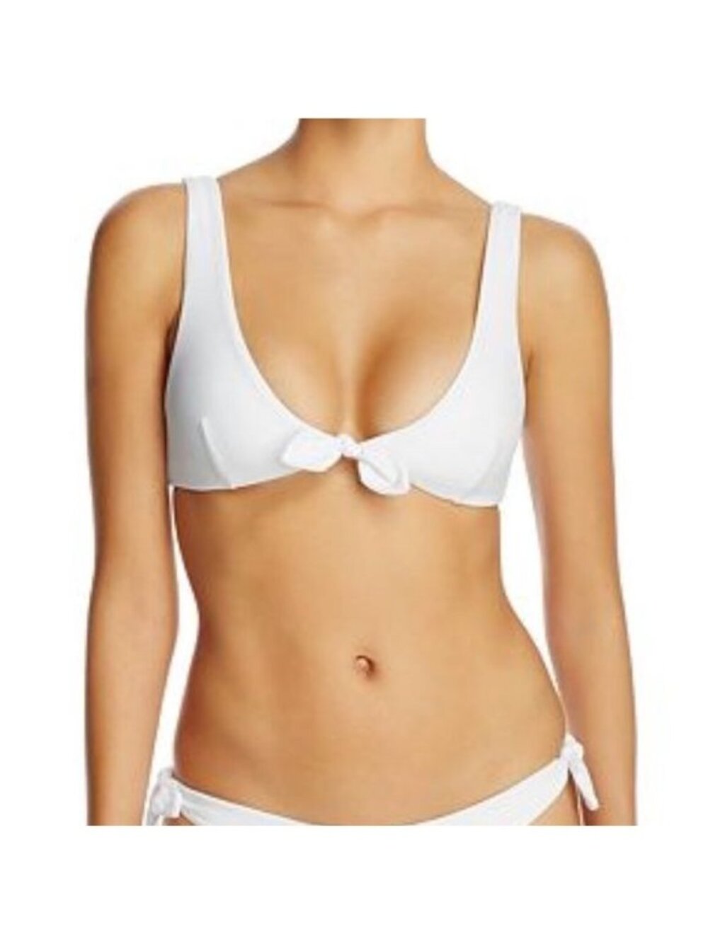 Mink Pink White Tie Front Bikini Top